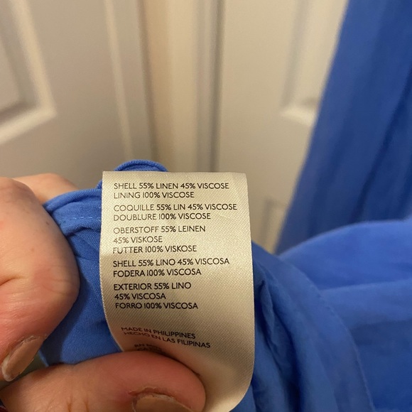 Anthropologie Maeve Gathered Midi Dress Blue Size 16 - Picture 5 of 5